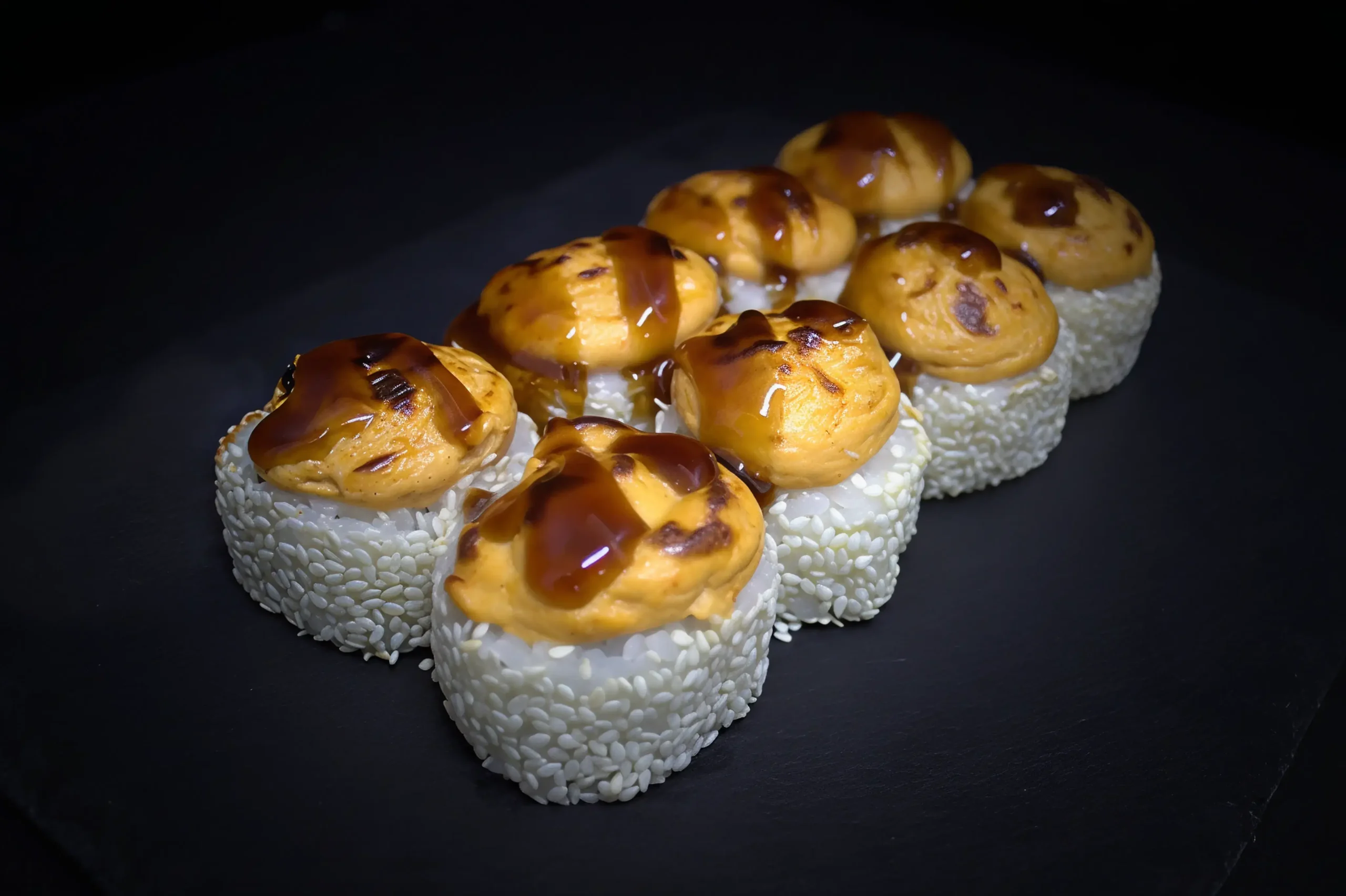 Запеченый с лососем терияки