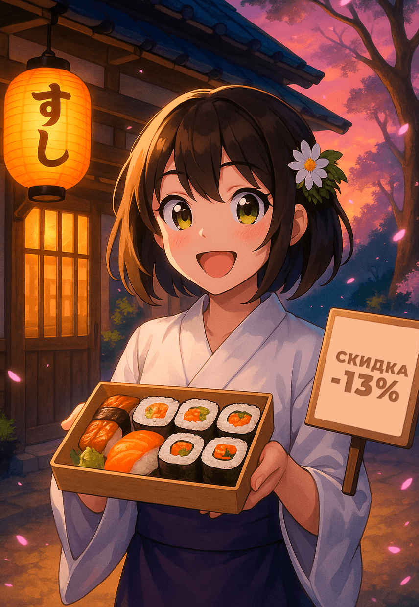 13% на самовывоз